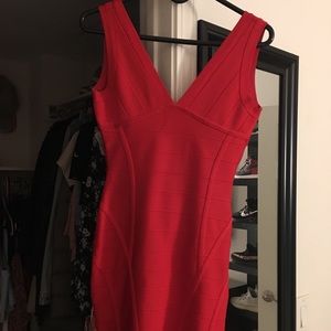 Herve Leger Red Bandage Dress
